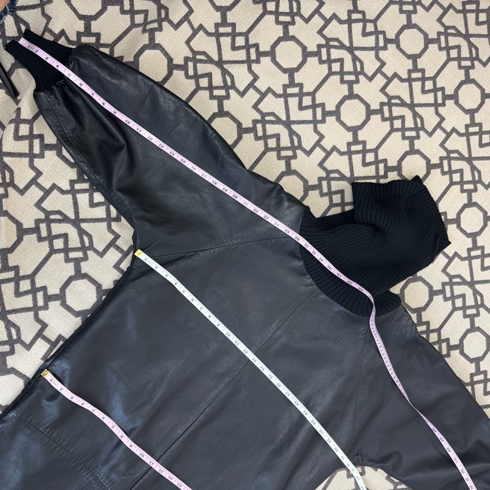 Jean Paul Gaultier Genuine Leather Dress Black Femme Midi L - Picture 14 of 15